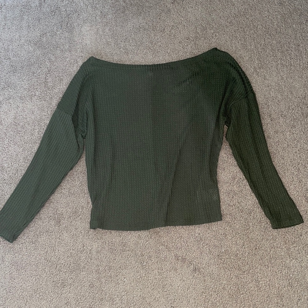 Green off the shoulder Express shirt